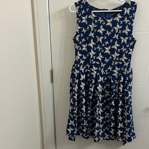 Elegant Blue Floral Dress